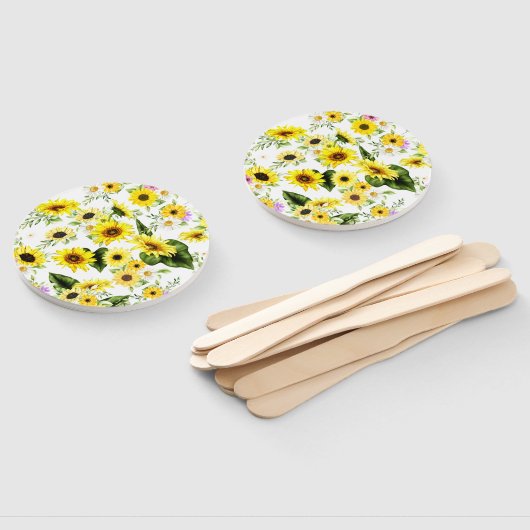 Éventail Tournesol d'aquarelle 7 (Non-assemblé)