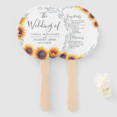 Éventail Tournesol Fleurir | Programme de Mariage (Devant et derrière)