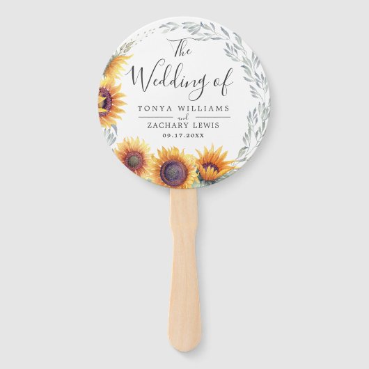 Éventail Tournesol Fleurir | Programme de Mariage (Devant)