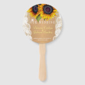 Éventail Tournesol pays burap lace de mariage faveur (Devant)