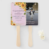 Éventail Tournesol rustique Élégante fête de retraite d'été (Devant et derrière)