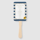 Éventail Tournesol Rustique été Marine Bleu Mariage (Devant)