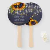 Éventail Tournesols rustique marine Chalkboard mariage fave (Devant et derrière)