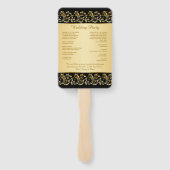 Éventail Tournois d'or sur le programme de mariage noir (Dos)