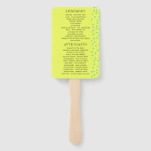 Éventail Tourquoise et citron été Beach Wedding Programme (Dos)