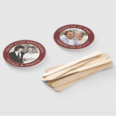 Éventail TOUT Anniversaire 2 Photo Elégant Bourgogne et or (Non-assemblé)