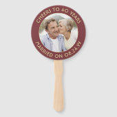 Éventail TOUT Anniversaire 2 Photo Elégant Bourgogne et or (Dos)