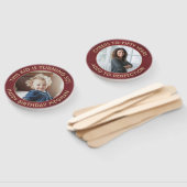 Éventail TOUT Anniversaire 2 Photos Brossé Bourgogne et or (Non-assemblé)