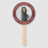 Éventail TOUT Anniversaire 2 Photos Brossé Bourgogne et or (Dos)