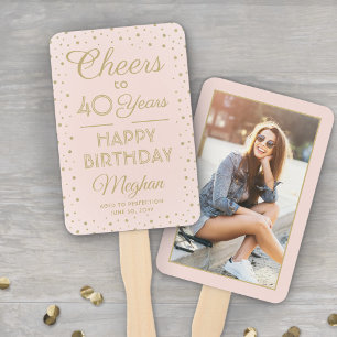 Éventail Toute fête d'anniversaire Joie Rose poudré et Conf