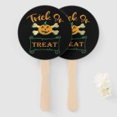 Éventail Tracer ou traiter les os croisés citrouille Hallow (Devant et derrière)