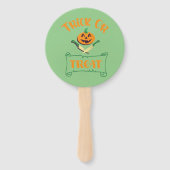 Éventail Tracer ou traiter les os croisés Halloween visage  (Dos)