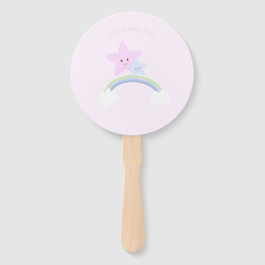 Éventail Train Animaux roses (Dos)