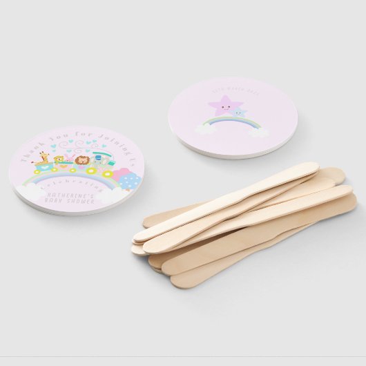 Éventail Train Animaux roses (Non-assemblé)