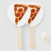 Éventail tranche de pizza pepperoni classique de SlipperyJo (Devant et derrière)