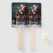 Éventail Treeing Walker Coonhound Père Noël Noël (Devant et derrière)