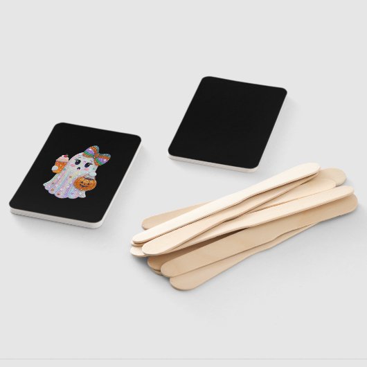 Éventail Trendy Halloween Rhinestones Ghost (Non-assemblé)