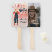 Éventail Trente Flirt & Photo Personnalisée (Devant et derrière)