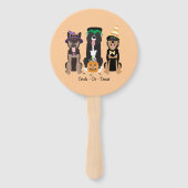 Éventail Trick Ou Traiter Les Chiens En Costumes D'Hallowee (Dos)