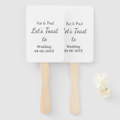 Éventail Trinquons au mariage nom date couple simple (Devant et derrière)