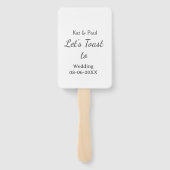 Éventail Trinquons au mariage nom date couple simple (Dos)