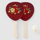 Éventail Trois Roses de bijoux (Devant et derrière)