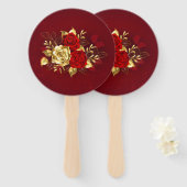 Éventail Trois Roses de bijoux (Devant et derrière)