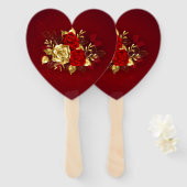 Éventail Trois Roses de bijoux (Devant et derrière)