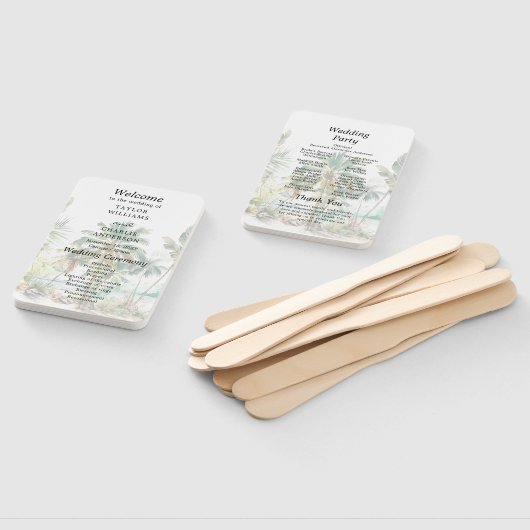 Éventail Tropical Beach Destination Wedding Program (Non-assemblé)