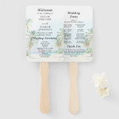 Éventail Tropical Beach Destination Wedding Program (Devant et derrière)