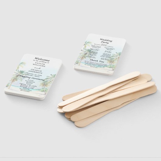 Éventail Tropical Beach Destination Wedding Program (Non-assemblé)