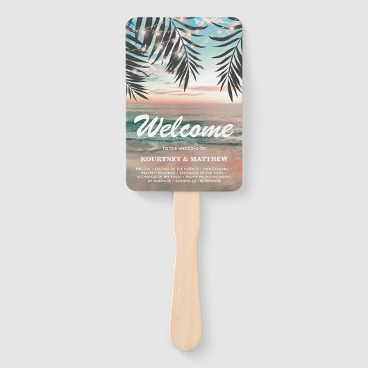 Éventail Tropical Beach Destination Wedding Program (Devant)