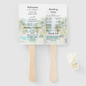 Éventail Tropical Beach Destination Wedding Program (Devant et derrière)