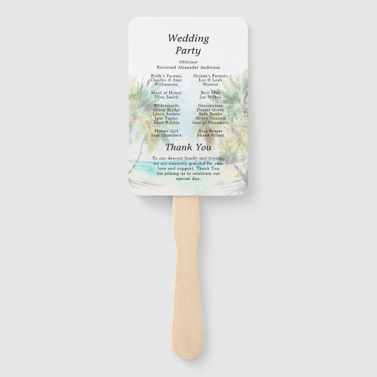 Éventail Tropical Beach Destination Wedding Program (Dos)