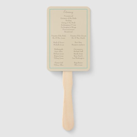 Éventail Tropical Beach Floral Wedding Program (Dos)