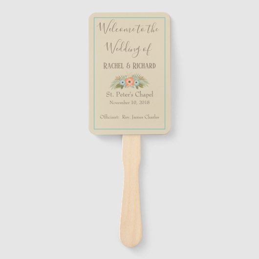 Éventail Tropical Beach Floral Wedding Program (Devant)