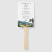Éventail Tropical Caribbean Wedding Program Hand Fan (Dos)