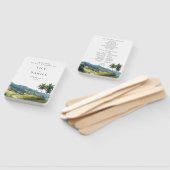Éventail Tropical Caribbean Wedding Program Hand Fan (Non-assemblé)