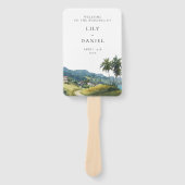 Éventail Tropical Caribbean Wedding Program Hand Fan (Devant)
