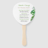 Éventail Tropical Green Monster Feuille cérémonie Mariage H (Dos)