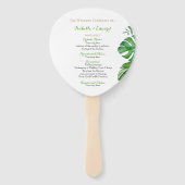 Éventail Tropical Green Monster Feuille cérémonie Mariage H (Devant)