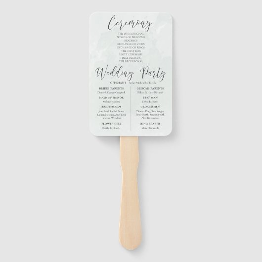 Éventail Tropical Green Palm Wedding Program (Dos)