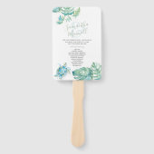 Éventail Tropical Palm Feuille Mariage de tortue de mer (Devant)