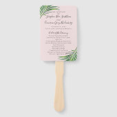 Éventail Tropical Pink Palm Feuille Beach Wedding Programme (Devant)