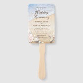 Éventail Tropical Starfish Shells Beach Wedding Programme V (Devant)