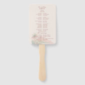 Éventail Tropical Sunset Island Wedding Photo Program Fan (Dos)