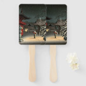 Éventail Tsuchiya Koitsu - Neige au temple de Nezu (Devant et derrière)