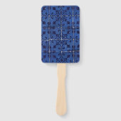 Éventail Tuiles portugaises - Azulejo Blue Floral Leaf Desi (Devant)