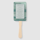 Éventail Turquoise Absract Coastal Chic Modern Wedding Prog (Devant)