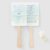 Éventail Turquoise Aquarelle Splash Wedding Programme Main (Devant et derrière)